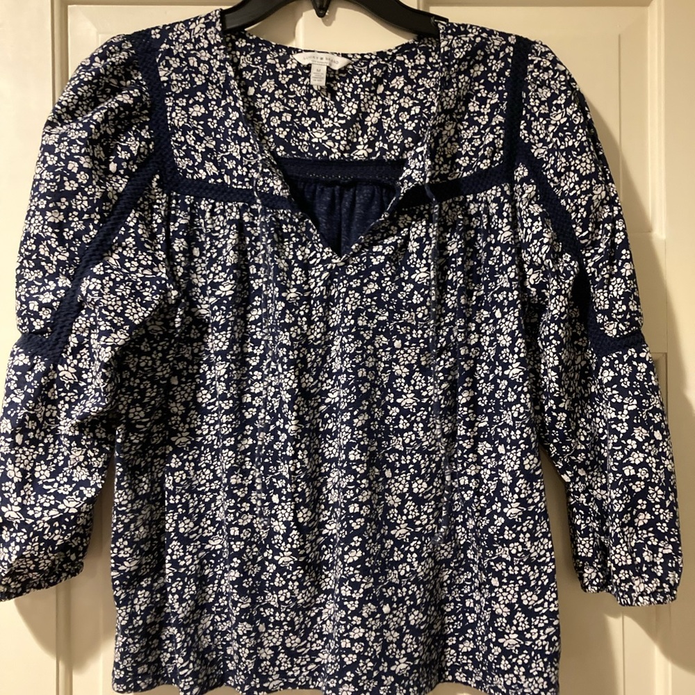 LUCKY BRAND Peasant drawstring top